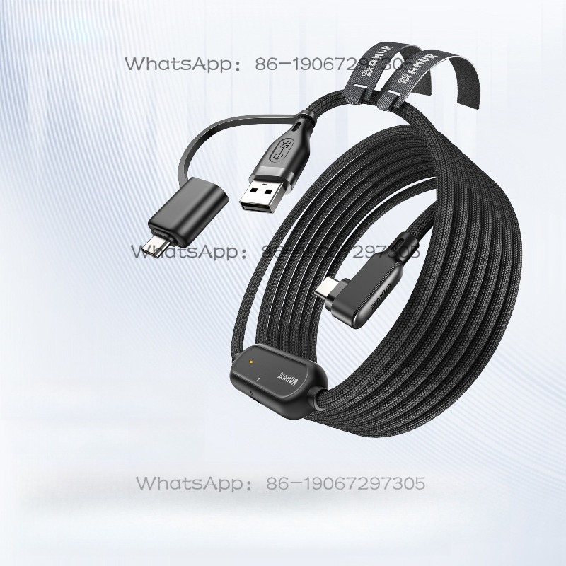 Fast Charging Cable - Kabel USB 2w1 w oplocie, przedłużający