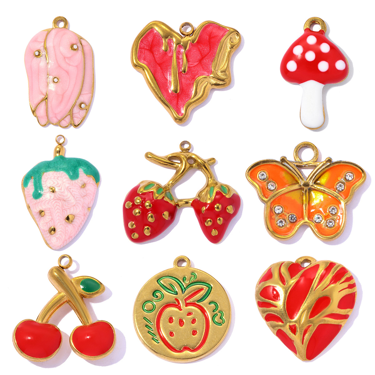 Phone Accessories Wholesale - 3 szt./partia Emaliowane zawieszki ze stali