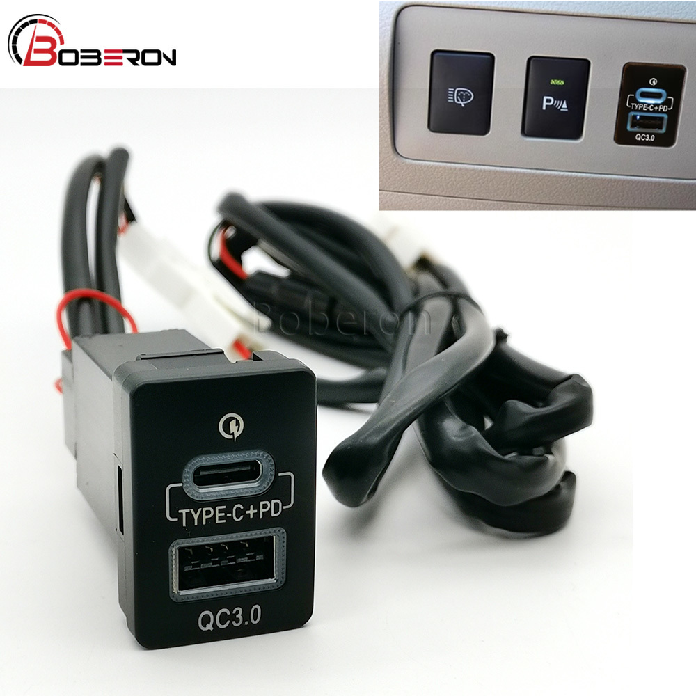 Phone Accessories Types - Niebieska ładowarka samochodowa LED QC3.0 USB